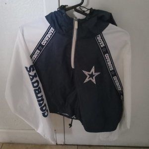 NFL TEAM DALLAS COWBOYS HOODED CROP TOP WINDBREAKER